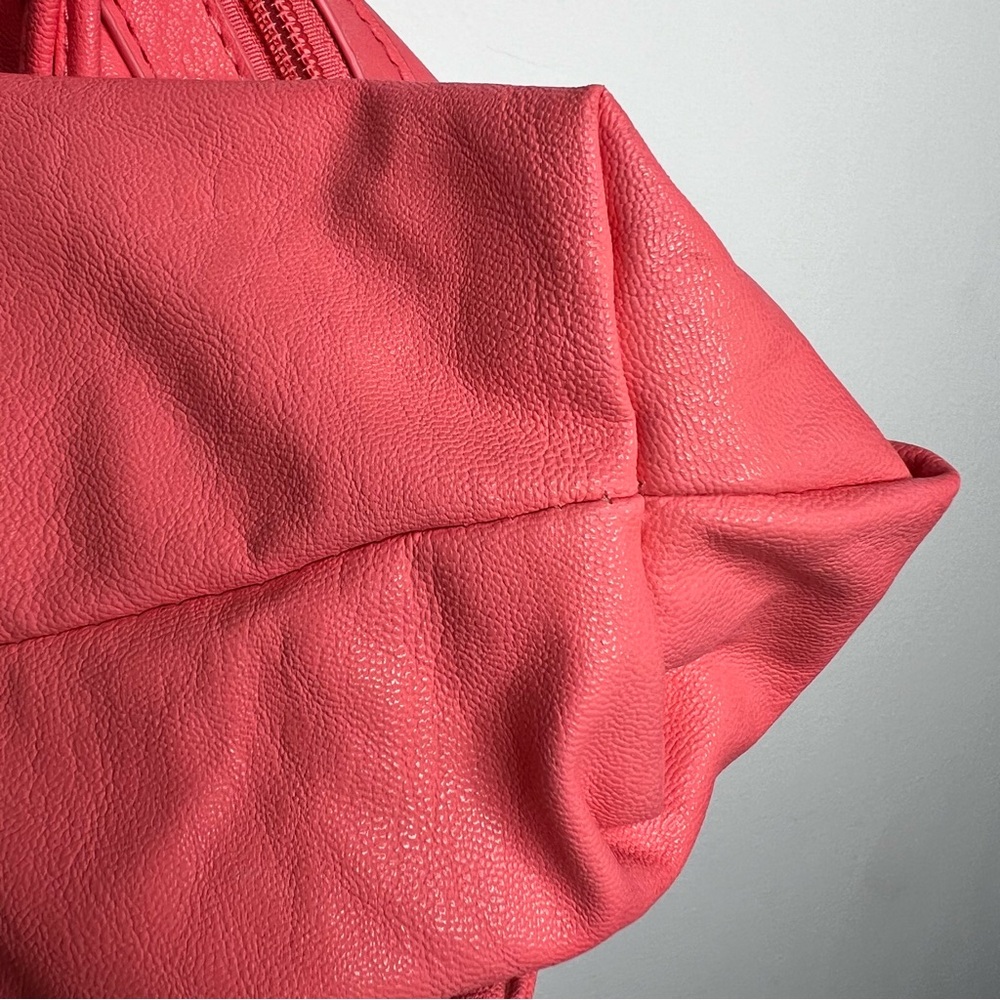 Betseyville Coral Ruffle Faux Leather Satchel Bag - Picture 7 of 16